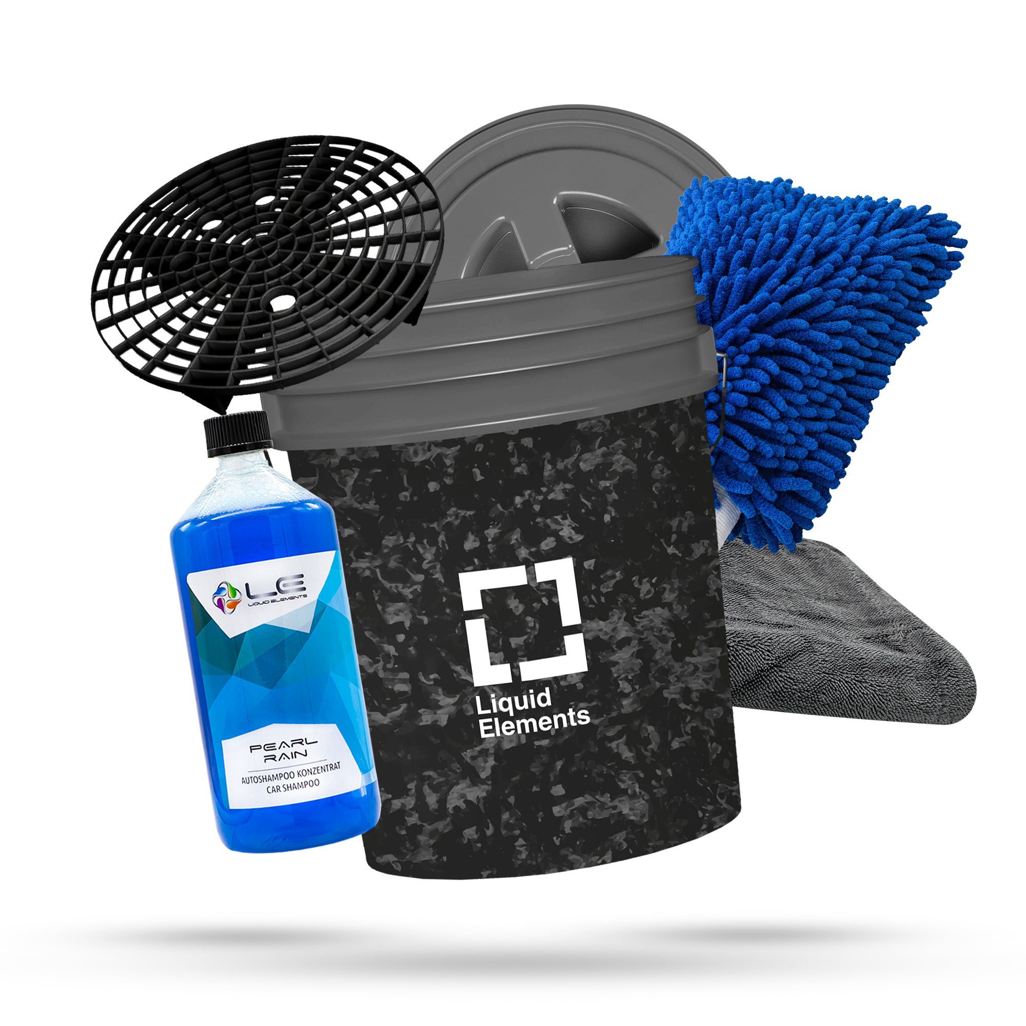 Car wash set with washing bucket