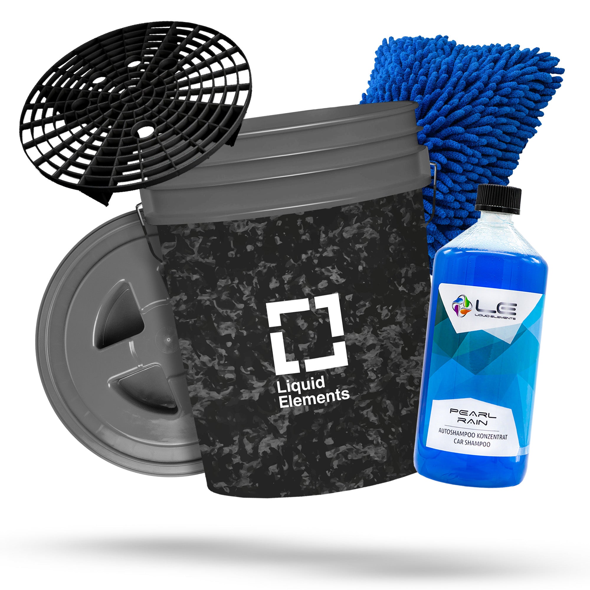 Car wash set with washing bucket