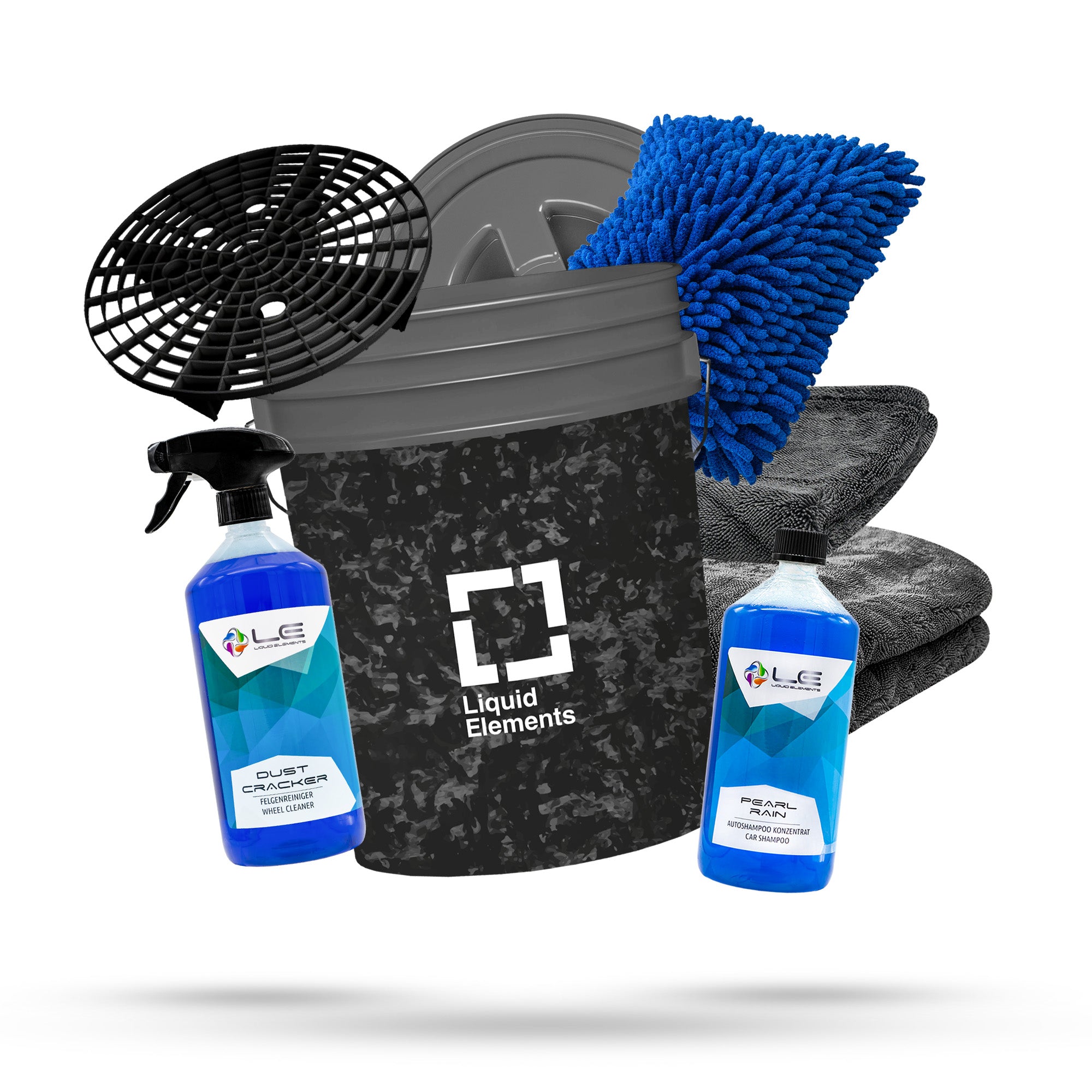 Car wash set with washing bucket