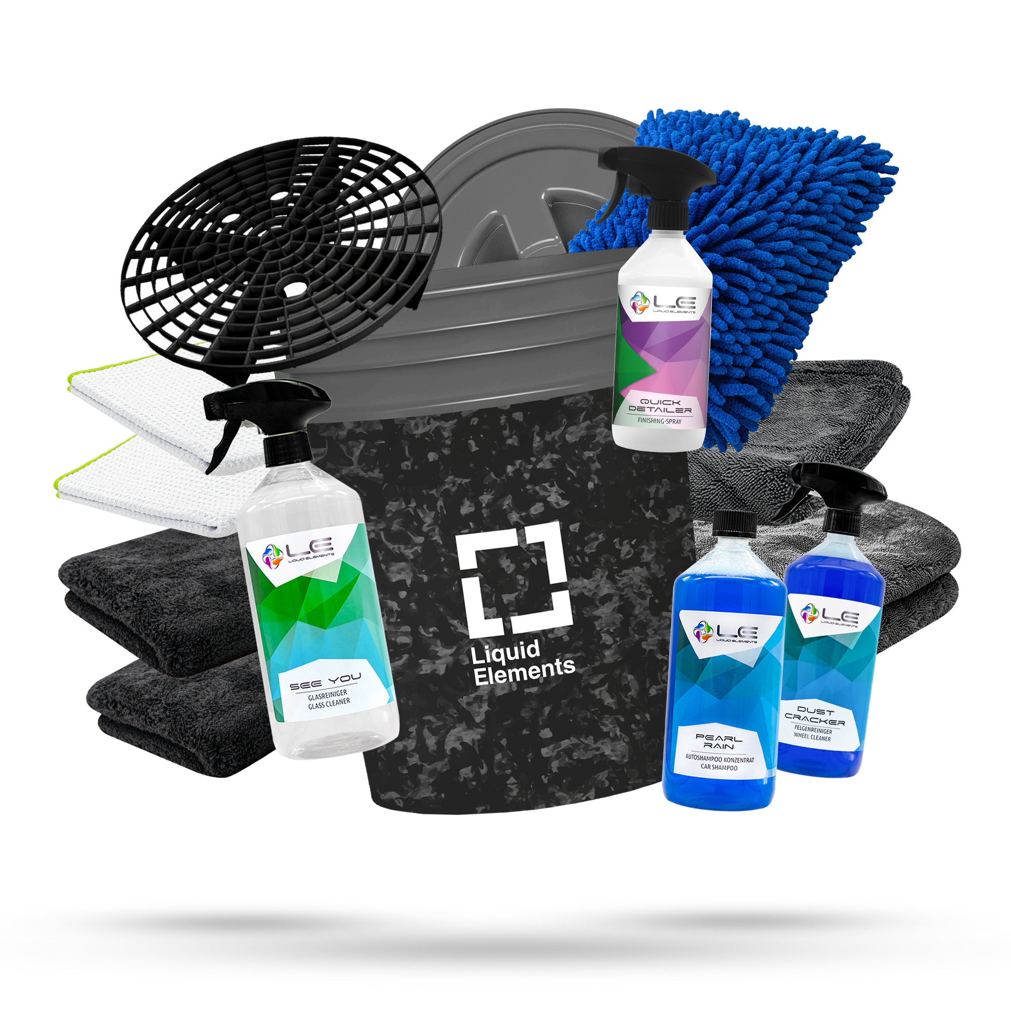 Car wash set with washing bucket