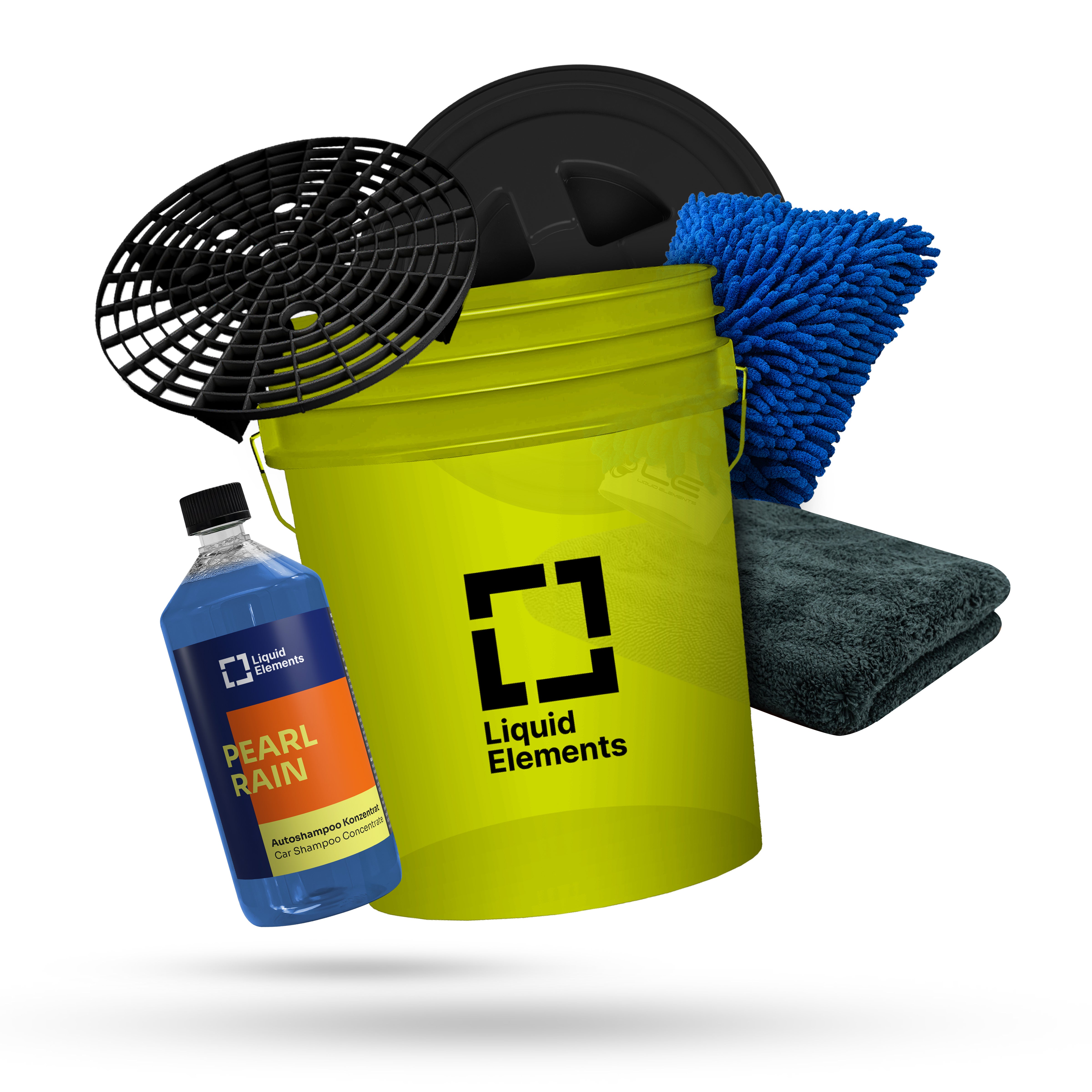 Car wash set with washing bucket